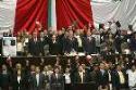 Imagen del boicot al discurso institucional del presidente Fox