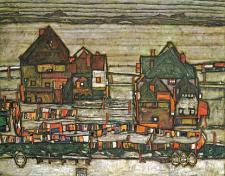 Egon Schiele: Häuser MIT Bunter Wäsche, 