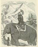 <i>Aníbal cruzando los Alpes</i>, por John Leech, 1850 (fuente: wikipedia)