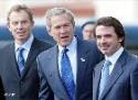 Blair, Bush y Aznar en la base de Lajes (islas Azores)